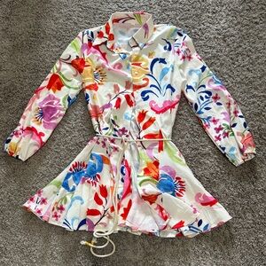 SHEIN Multicolor Floral Long Sleeve Dress